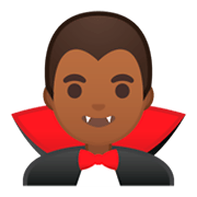 🧛🏾‍♂️ Emoji männlicher Vampir: mitteldunkle Hautfarbe Google Android 9.0.