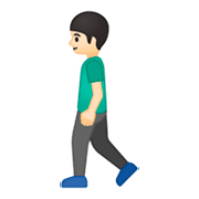 🚶🏻‍♂️ Emoji Homem Andando: Pele Clara na Google Android 9.0.