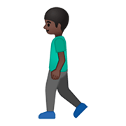 Emoji 🚶🏿‍♂️ Uomo Che Cammina: Carnagione Scura su Google Android 9.0.