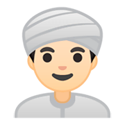 👳🏻‍♂️ Emoji Homem Com Turbante: Pele Clara na Google Android 9.0.