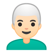 👨🏻‍🦳 Emoji Homem: Pele Clara E Cabelo Branco na Google Android 9.0.