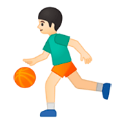 ⛹🏻‍♂️ Emoji Hombre Botando Un Balón: Tono De Piel Claro en Google Android 9.0.