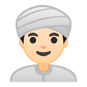 👳🏻 Emoji Persona Con Turbante: Tono De Piel Claro en Google Android 9.0.