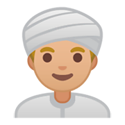 👳🏼 Emoji Pessoa Com Turbante: Pele Morena Clara na Google Android 9.0.
