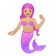 🧜🏼 Emoji Persona Sirena: Tono De Piel Claro Medio en Google Android 9.0.