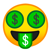 🤑 Emoji Cara Con Lengua De Dinero en Google Android 9.0.