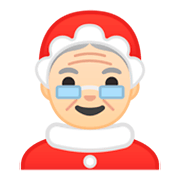 Emoji 🤶🏻 Mamma Natale: Carnagione Chiara su Google Android 9.0.