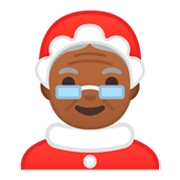 🤶🏾 Emoji Weihnachtsfrau: mitteldunkle Hautfarbe Google Android 9.0.