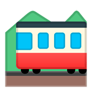 🚞 Emoji Estrada De Ferro Na Montanha na Google Android 9.0.