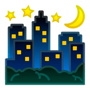 Emoji 🌃 Notte Stellata su Google Android 9.0.