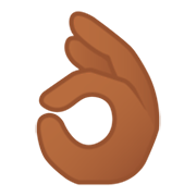 👌🏾 Emoji Señal De Aprobación Con La Mano: Tono De Piel Oscuro Medio en Google Android 9.0.