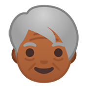 🧓🏾 Emoji Idoso: Pele Morena Escura na Google Android 9.0.