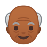 👴🏾 Emoji Homem Idoso: Pele Morena Escura na Google Android 9.0.