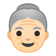 Émoji 👵🏻 Femme âgée : Peau Claire sur Google Android 9.0.