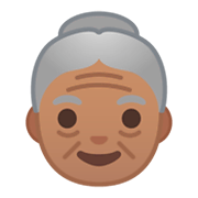 👵🏽 Emoji Anciana: Tono De Piel Medio en Google Android 9.0.