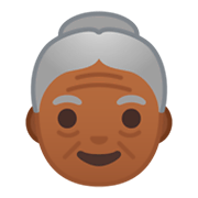 👵🏾 Emoji ältere Frau: mitteldunkle Hautfarbe Google Android 9.0.