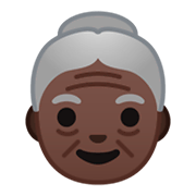 Émoji 👵🏿 Femme âgée : Peau Foncée sur Google Android 9.0.