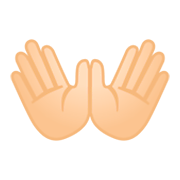 👐🏻 Emoji Mãos Abertas: Pele Clara na Google Android 9.0.
