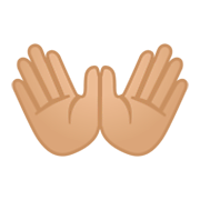 Émoji 👐🏼 Mains Ouvertes : Peau Moyennement Claire sur Google Android 9.0.