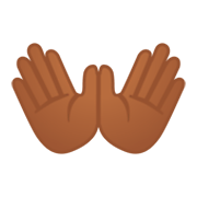 Emoji 👐🏾 Mani Aperte: Carnagione Abbastanza Scura su Google Android 9.0.