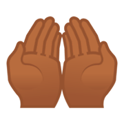 🤲🏾 Emoji Handflächen nach oben: mitteldunkle Hautfarbe Google Android 9.0.