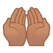 🤲🏽 Emoji Palmas Unidas Para Cima: Pele Morena na Google Android 9.0.