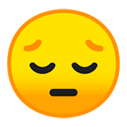 😔 Emoji Cara Desanimada en Google Android 9.0.