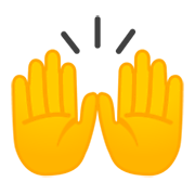 Émoji 🙌 Mains Levées sur Google Android 9.0.