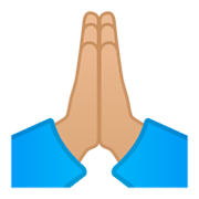 🙏🏼 Emoji Manos En Oración: Tono De Piel Claro Medio en Google Android 9.0.