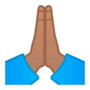 🙏🏽 Emoji Manos En Oración: Tono De Piel Medio en Google Android 9.0.