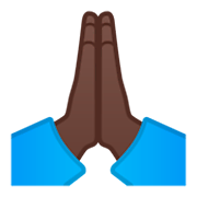 🙏🏿 Emoji Manos En Oración: Tono De Piel Oscuro en Google Android 9.0.