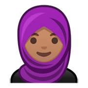 🧕🏽 Emoji Mujer Con Hiyab: Tono De Piel Medio en Google Android 9.0.