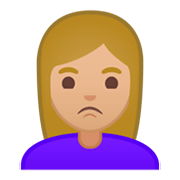 🙎🏼 Emoji schmollende Person: mittelhelle Hautfarbe Google Android 9.0.