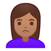 🙎🏽 Emoji Persona Haciendo Pucheros: Tono De Piel Medio en Google Android 9.0.