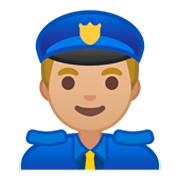 Emoji 👮🏼 Agente Di Polizia: Carnagione Abbastanza Chiara su Google Android 9.0.