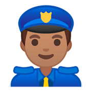 👮🏽 Emoji Agente De Policía: Tono De Piel Medio en Google Android 9.0.