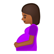 🤰🏾 Emoji schwangere Frau: mitteldunkle Hautfarbe Google Android 9.0.