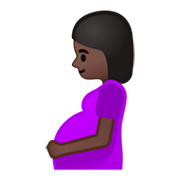 🤰🏿 Emoji Mujer Embarazada: Tono De Piel Oscuro en Google Android 9.0.