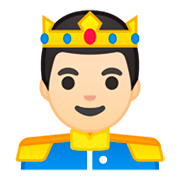 Emoji 🤴🏻 Principe: Carnagione Chiara su Google Android 9.0.