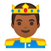 🤴🏾 Emoji Príncipe: Pele Morena Escura na Google Android 9.0.