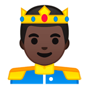 🤴🏿 Emoji Prinz: dunkle Hautfarbe Google Android 9.0.