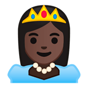 👸🏿 Emoji Prinzessin: dunkle Hautfarbe Google Android 9.0.