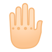 🤚🏻 Emoji erhobene Hand von hinten: helle Hautfarbe Google Android 9.0.