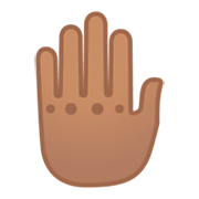 Emoji 🤚🏽 Dorso Mano Alzata: Carnagione Olivastra su Google Android 9.0.