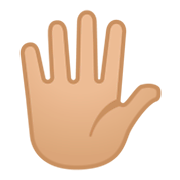 🖐🏼 Emoji Hand mit gespreizten Fingern: mittelhelle Hautfarbe Google Android 9.0.