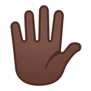 🖐🏿 Emoji Hand mit gespreizten Fingern: dunkle Hautfarbe Google Android 9.0.