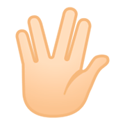 Emoji 🖖🏻 Saluto Vulcaniano: Carnagione Chiara su Google Android 9.0.