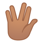 Emoji 🖖🏽 Saluto Vulcaniano: Carnagione Olivastra su Google Android 9.0.