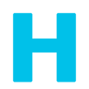 🇭 Emoji Indicador regional símbolo letra H en Google Android 9.0.