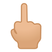 🖕🏼 Emoji Dedo Corazón Hacia Arriba: Tono De Piel Claro Medio en Google Android 9.0.